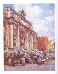 Fontana di Trevi, da Roma pubblicato da A & C Black Ltd, 1925